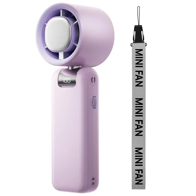 Portable Turbo Cooling Fan 4000mAh USB Rechargeable Handheld Fan-3-speed Super Wind Power Is Suitable for Traveling and Camping