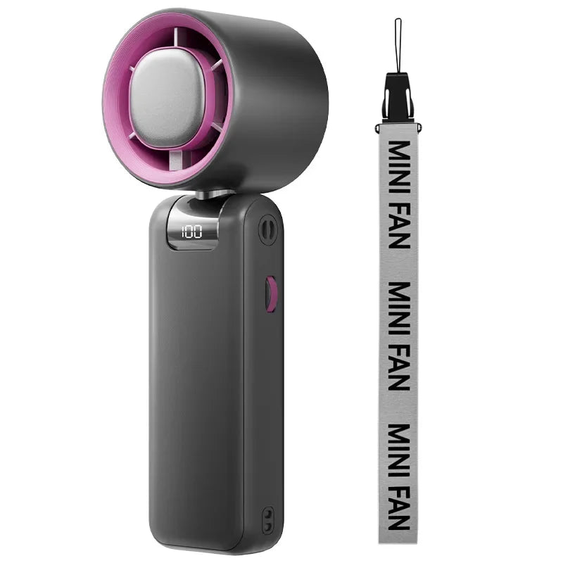 Portable Turbo Cooling Fan 4000mAh USB Rechargeable Handheld Fan-3-speed Super Wind Power Is Suitable for Traveling and Camping