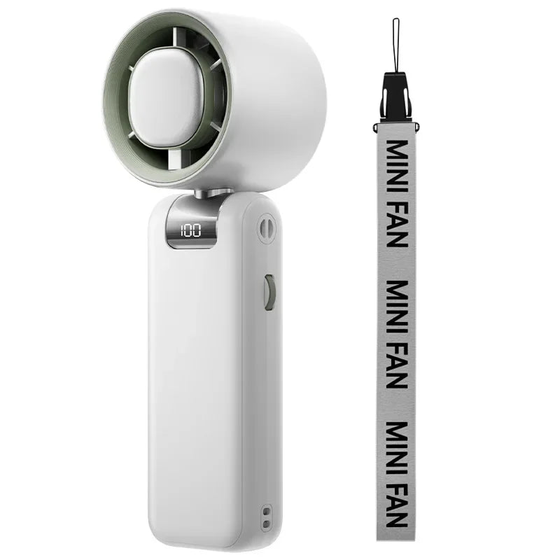 Portable Turbo Cooling Fan 4000mAh USB Rechargeable Handheld Fan-3-speed Super Wind Power Is Suitable for Traveling and Camping